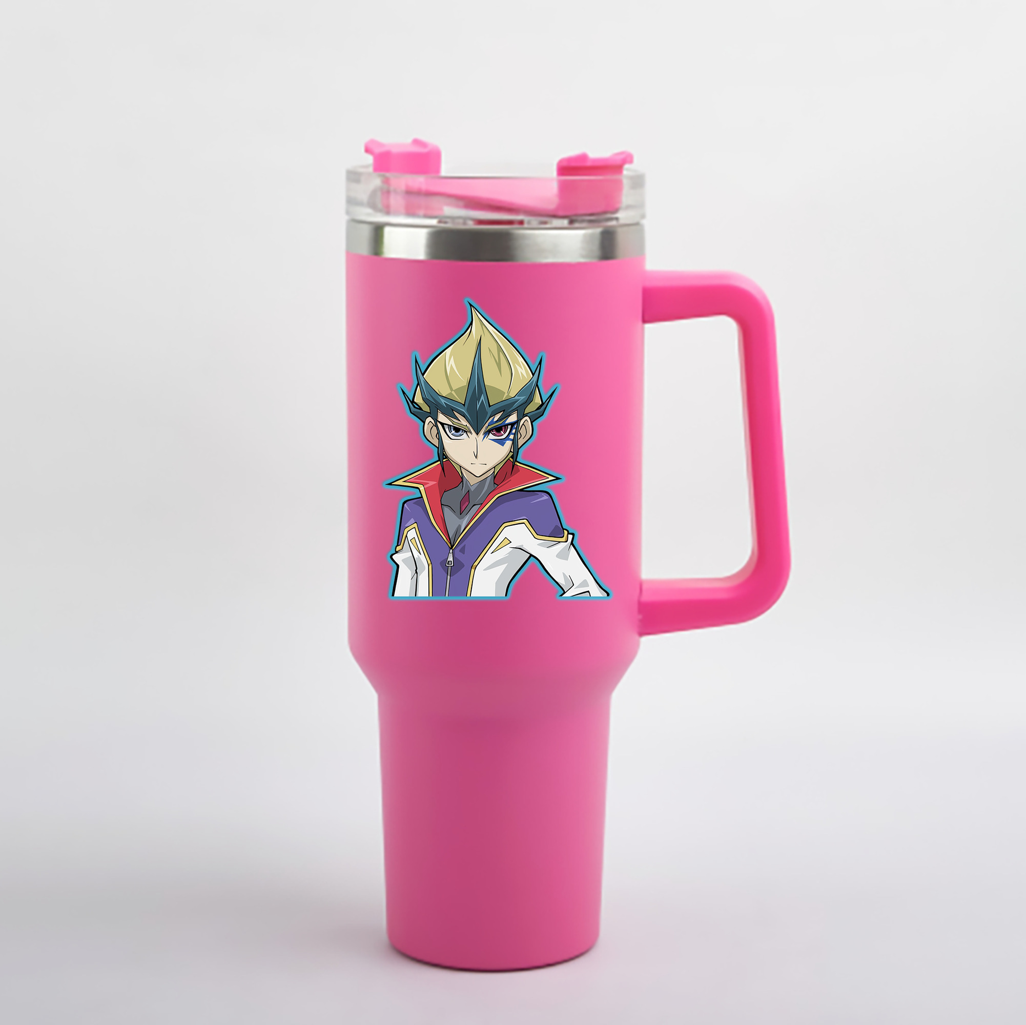 （画像用） 遊☆戯☆王 Yu-Gi-Oh! 1200mL車用タンブラー - クリスタルステッカー（プラスチックストロー付き）